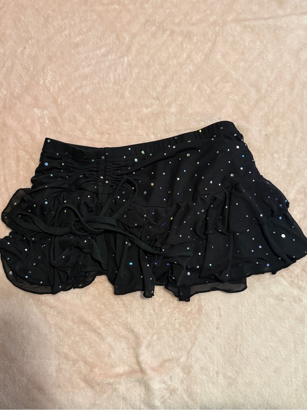 SHEIN Black Mini Skirt with Iridescent Dots